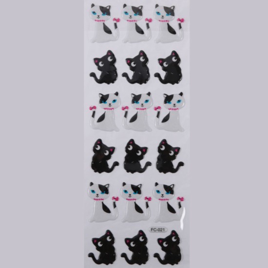 Kediler Yapışkan Stiker - FC021 - Mytortenland